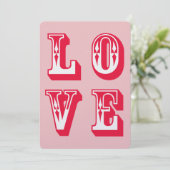 Rood en roze speelse liefde feestdagenkaart (Staand voorkant)