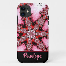 Rood en roze sterbreuk Abstract met naam