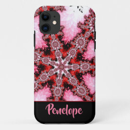 Rood en roze sterbreuk Abstract met naam Case-Mate iPhone Case