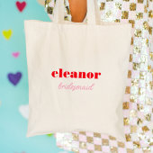 Rood en Roze Stout TYPOGRAFIE Bruidsmeisje Huwelij Tote Bag