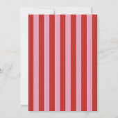 Rood en roze streep bruiloft kaart (Achterkant)