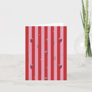 rood en roze streep, strak ontwerp met aardbeien kaart