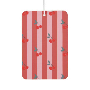 Rood en roze streepdesign met kersen luchtverfrisser