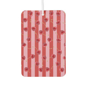 Rood en roze streepdesign met kersen luchtverfrisser