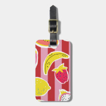 rood en roze strepen met tropisch fruit