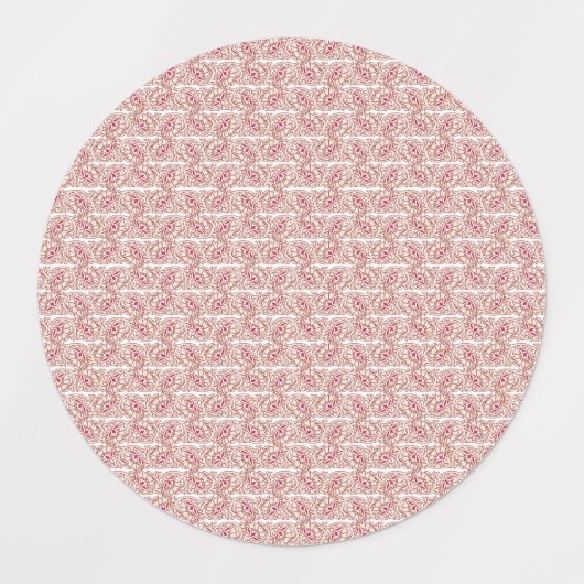 Rood en roze textiel gelegd over een pattereerde t labels (Design 2)