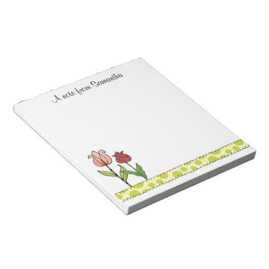 Rood- en roze Tulpen Aangepast 5,5 x 6 Notitieblok (Schuin)