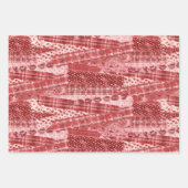 Rood- en roze Valentijn verwerkt papierbladen Inpakpapier Vel (Voorkant 3)