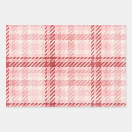 Rood- en roze Valentijn verwerkt papierbladen Inpakpapier Vel (Voorkant)