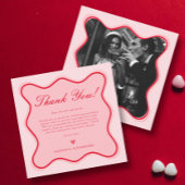 Rood en roze Valentijnse Vrijgezellenfeest Bedankkaart