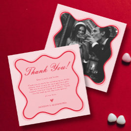 Rood en roze Valentijnse Vrijgezellenfeest Bedankkaart