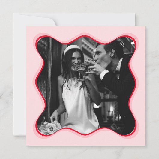 Rood en roze Valentijnse Vrijgezellenfeest Bedankkaart (Achterkant)