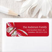 Rood- en roze vlinder 1 legante Adresetiketten Etiket (Insitu)