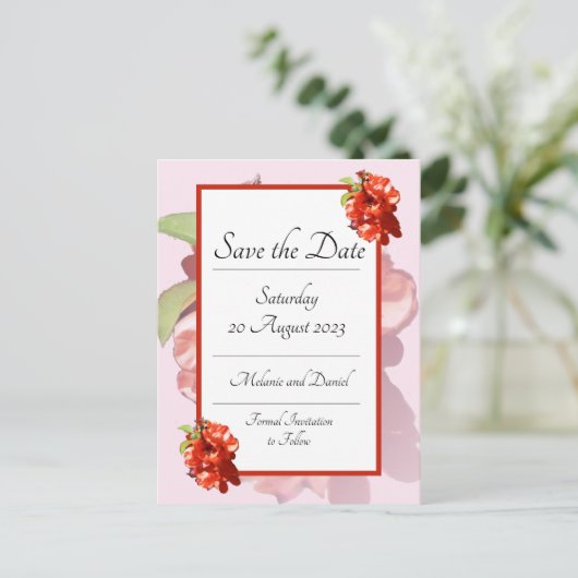 Rood en Roze Vloer van de Ventilator sparen de Dat Briefkaart (Staand voorkant)