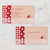 Rood- en roze vogelscrapbook met kaartenkaart visitekaartje (Voorkant / Achterkant)