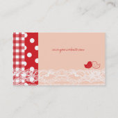 Rood- en roze vogelscrapbook met kaartenkaart visitekaartje (Achterkant)