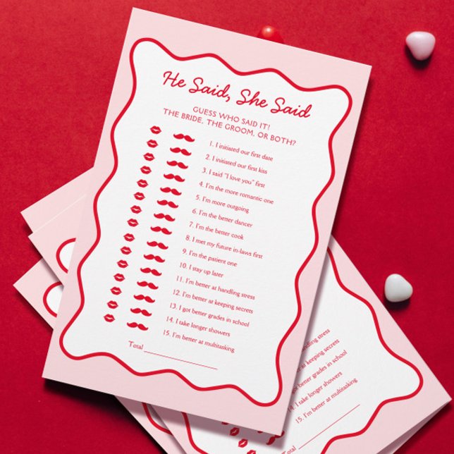 Rood en roze Vrijgezellenfeest Hij zei dat ze spel (Creator heeft geüpload)