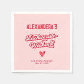 Rood en roze vrijgezellenfeest servet (Voorkant)