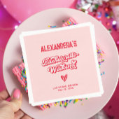 Rood en roze vrijgezellenfeest servet