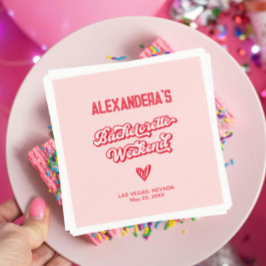 Rood en roze vrijgezellenfeest servet