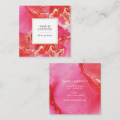 Rood en roze waterverf visitekaartje (Voorkant / Achterkant)