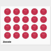Rood en Roze XOXO Aangepaste Valentijnsdag Ronde Sticker (Vel)