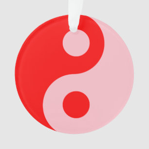 Rood en Roze Yin Yang-symbool Ornament