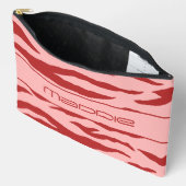 Rood en roze zebra strepenpatroon etui (Open)