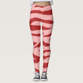 Rood en roze Zebra wild dierpatroon Leggings (Voorkant)