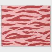 Rood en roze zebrapatroon cadeaupapier (Vlak)