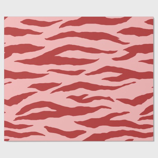 Rood en roze zebrapatroon cadeaupapier (Vlak)