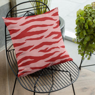 Rood en roze zebrapatroon kussen