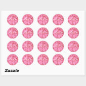 Rood en roze zout ronde sticker (Vel)