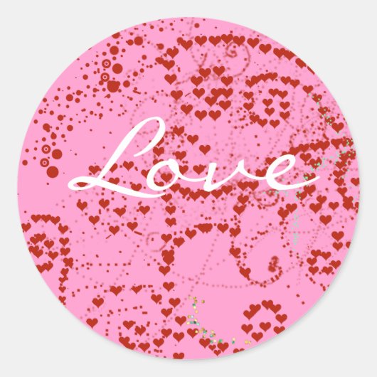 Rood en roze zout ronde sticker (Voorkant)