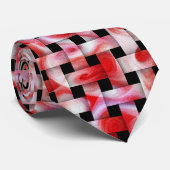 Rood en roze zwenkpatroon stropdas (Opgerold)
