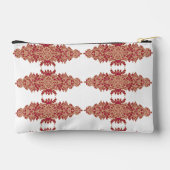 Rood en sinaasappel bloemontwerp met siergrafiek etui (Achterkant)