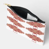 Rood en sinaasappel bloemontwerp met siergrafiek etui (Open)