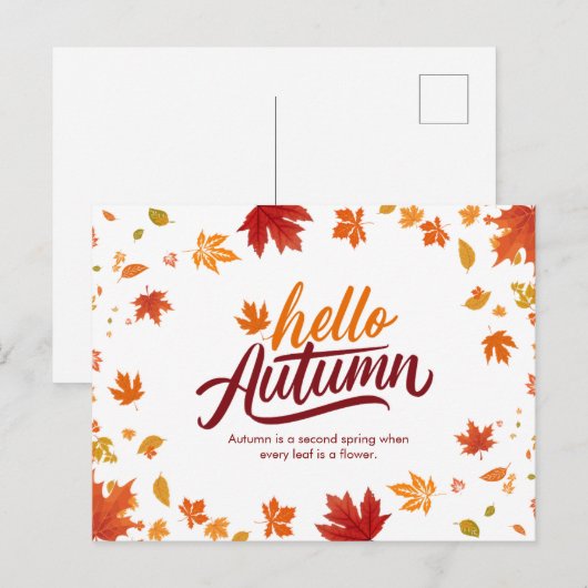 Rood en Sinaasappel Hallo Briefkaart (Voorkant / Achterkant)