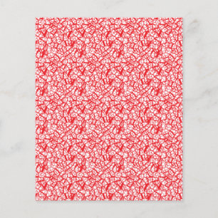 Rood en sinaasappel inpakpapier met een geometrisc flyer