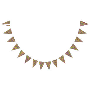 Rood en sinaasappel inpakpapier met een glanzende  vlaggetjes