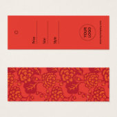 Rood en Sinaasappel Levendig en Vet Bloempatroon L Mini Visitekaartjes (Voorkant /achterkant)