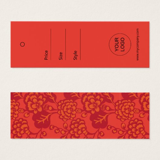 Rood en Sinaasappel Levendig en Vet Bloempatroon L Mini Visitekaartjes (Voorkant /achterkant)