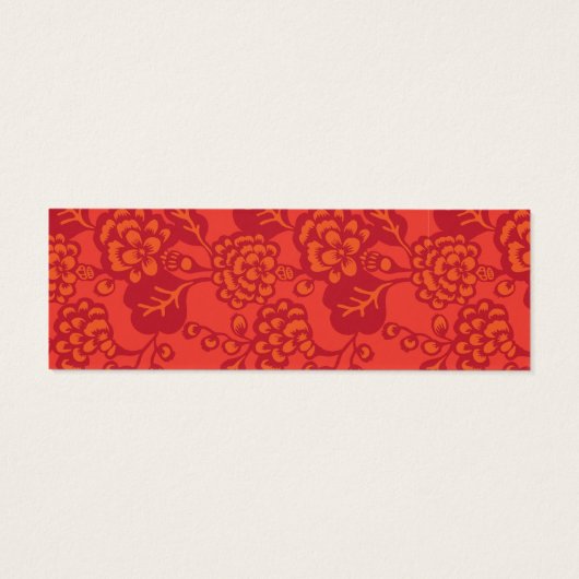Rood en Sinaasappel Levendig en Vet Bloempatroon L Mini Visitekaartjes (Achterkant)