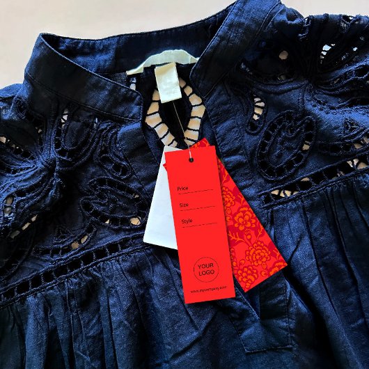 Rood en Sinaasappel Levendig en Vet Bloempatroon L Mini Visitekaartjes