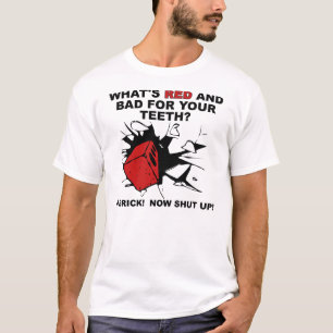 Rood en slecht voor je tanden Grappige T-shirt uit
