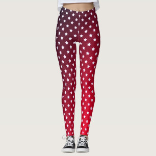 Rood en sterren leggings