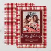 Rood- en Tan-fotokerstmis Feestdagenkaart (Voorkant / Achterkant)