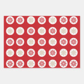 Rood en Tan Kerstmis set van 3 Inpakpapier Vel (Voorkant 2)