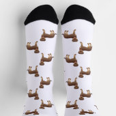 Rood en Tan Rottweiler Cute Cartoon Dog Patroon Sokken (Top)