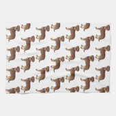 Rood en Tan Rottweiler Cute Cartoon Dog Patroon Theedoek (Horizontaal)